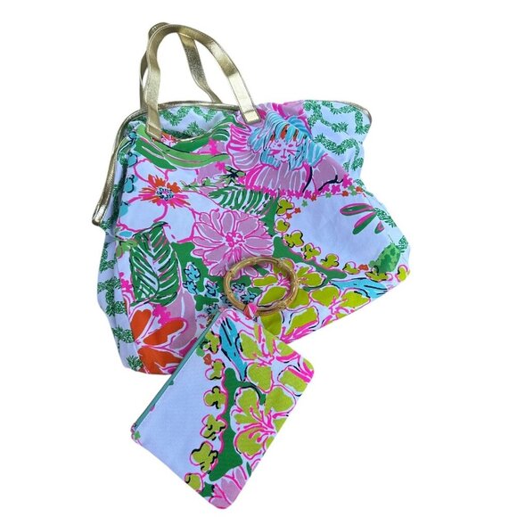 Lilly Pulitzer for Target Large Floral Tote and Wristlet - Picture 1 of 9